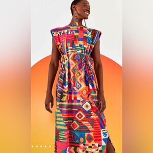 FARM Rio Vibrant Multicolor Geo-Print Maxi Dress